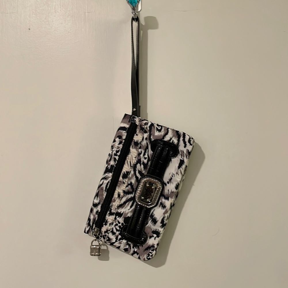 Leopard clutch wristlet